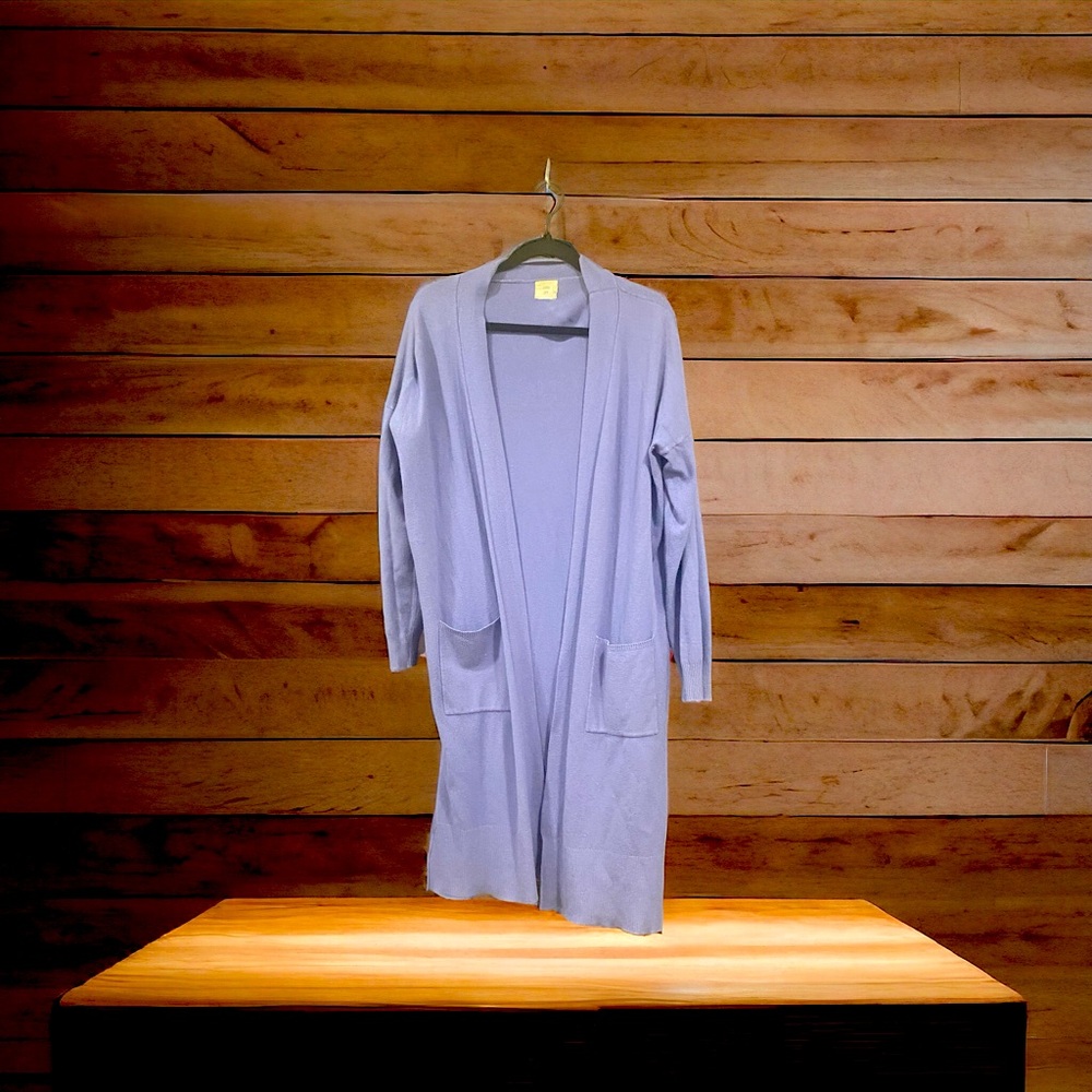 Stretchy Lavender Purple Long Cardigan (Size XL)